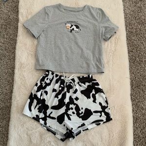 “Moochin” cow pajama set